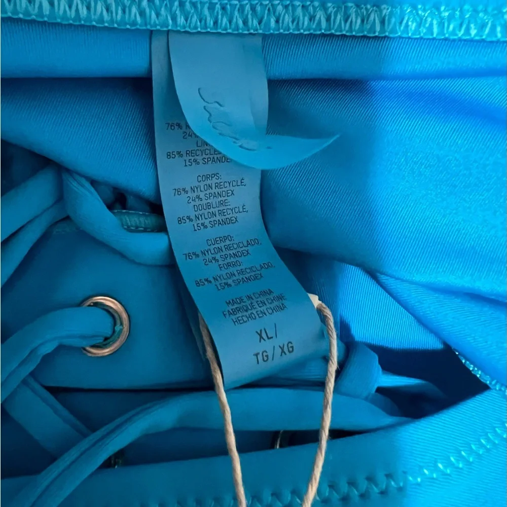 SKIMS Signature Swim Lace Up Monokini Turquoise Blue XL Beach Kim Kardashian NWT